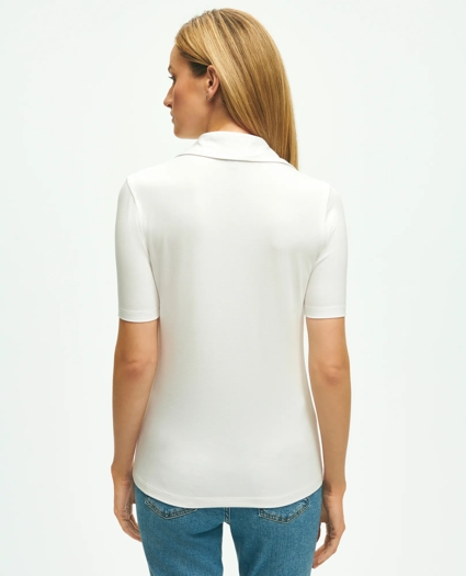 Short-Sleeve Jersey Knit Polo Shirt, image 3
