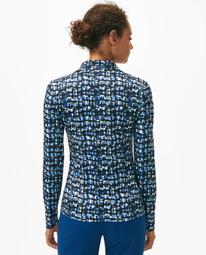 Long Sleeve Patterned Polo, image 2