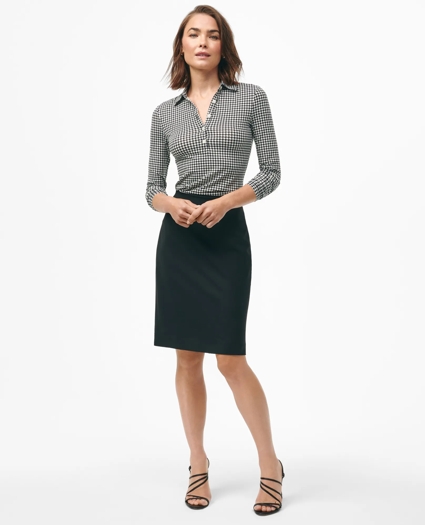 Long Sleeve Patterned Polo, image 1