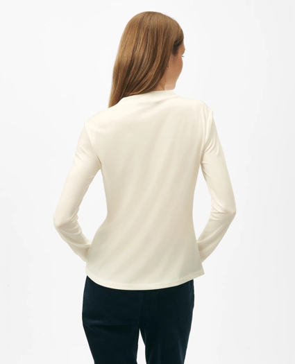 Cowl Neck Long-Sleeve Top in Ponte Knit, image 2