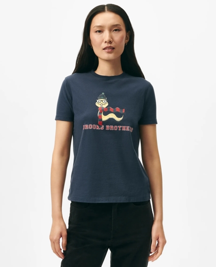 Women's Lunar New Year Cotton Snake Motif T-Shirt, image 3