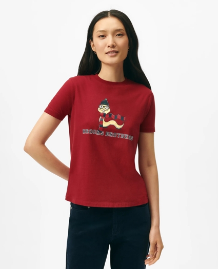 Women's Lunar New Year Cotton Snake Motif T-Shirt, image 1