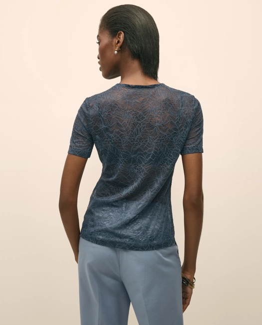 Lace Unlined Short-Sleeve Shirt