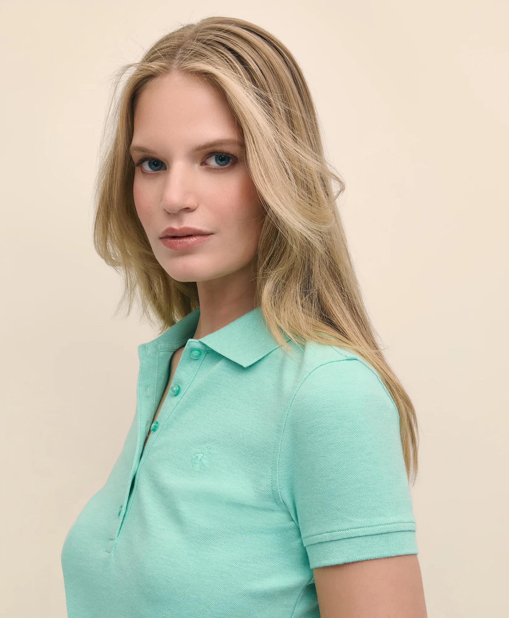 Supima Cotton Stretch Pique Polo Shirt - Aqua