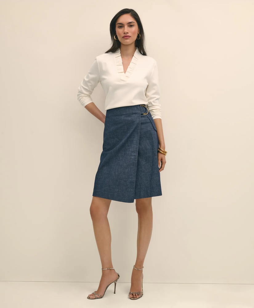 Ruffle V-Neck Long-Sleeve Top, image 2