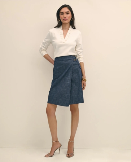 Ruffle V-Neck Long-Sleeve Top, image 2
