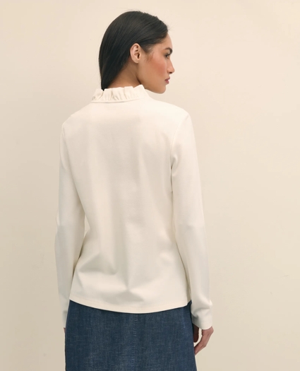 Ruffle V-Neck Long-Sleeve Top, image 3