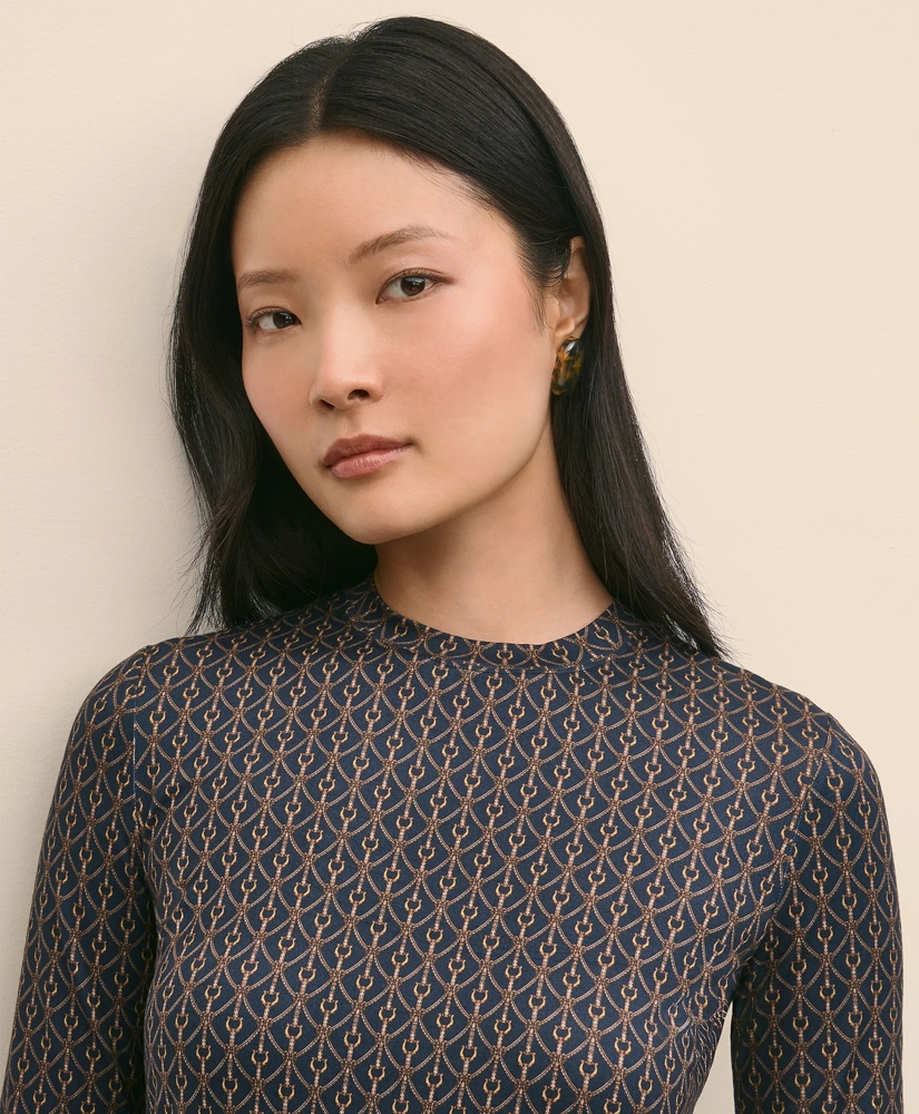 Buttery Soft Long-Sleeve Tee in Horseshoe Print, image 3