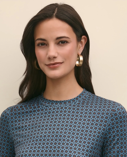 Buttery Soft Long-Sleeve Tee in Foulard Print, image 3