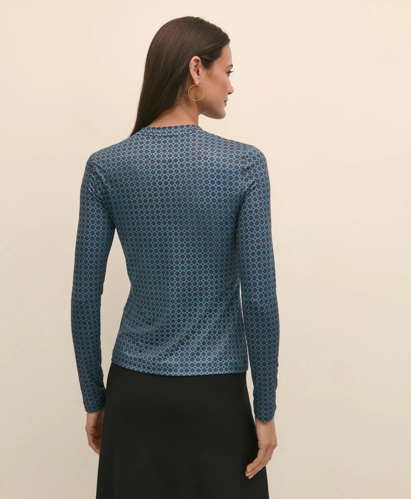 Buttery Soft Long-Sleeve Tee in Foulard Print, image 4