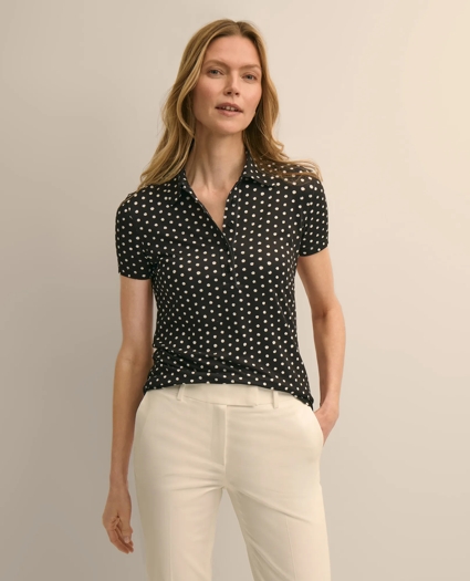 Jersey Dot-Print Polo Shirt, image 1
