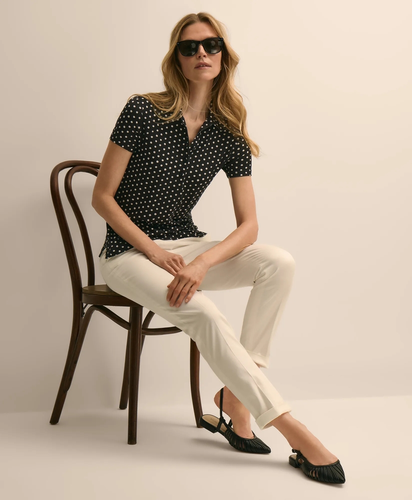 Jersey Dot-Print Polo Shirt, image 2