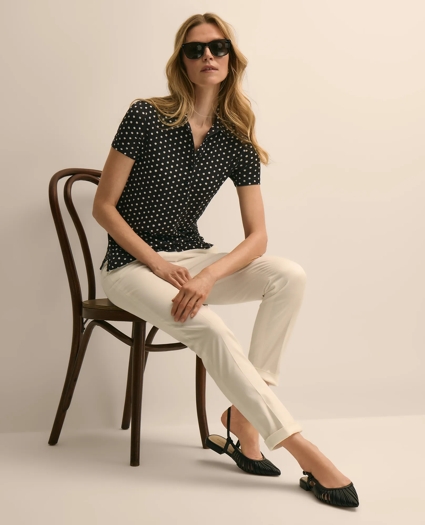 Jersey Dot-Print Polo Shirt, image 2