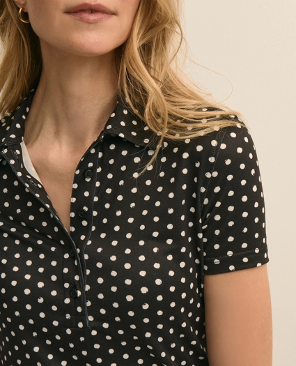 Jersey Dot-Print Polo Shirt, image 3