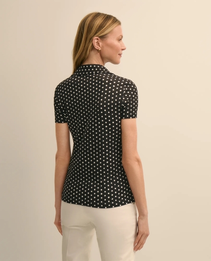Jersey Dot-Print Polo Shirt, image 4