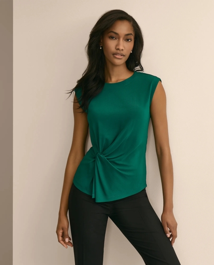 Jersey Sleeveless Waist-Twist Top, image 1