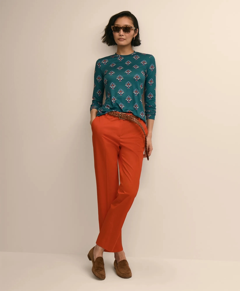 Drapey Printed Long-Sleeve T-Shirt, image 2