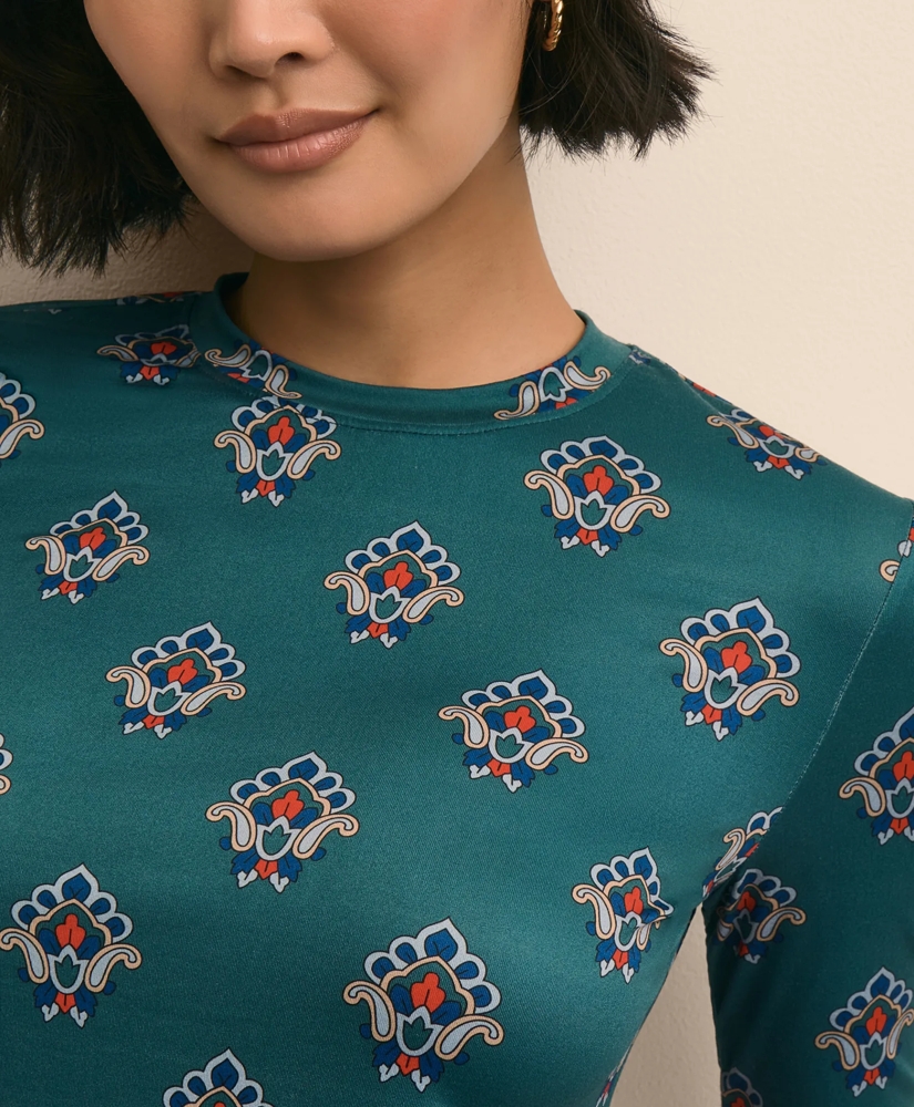 Drapey Printed Long-Sleeve T-Shirt, image 3