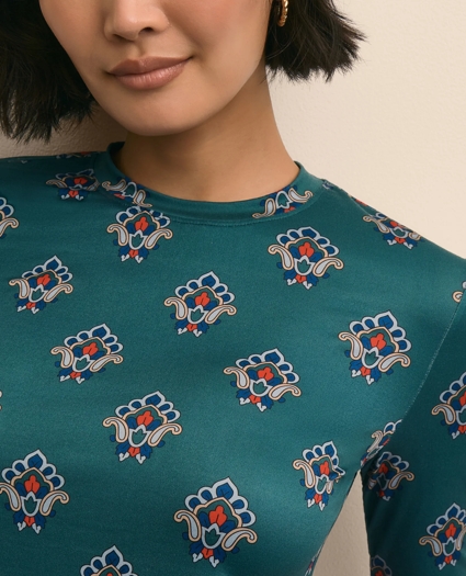 Drapey Printed Long-Sleeve T-Shirt, image 3