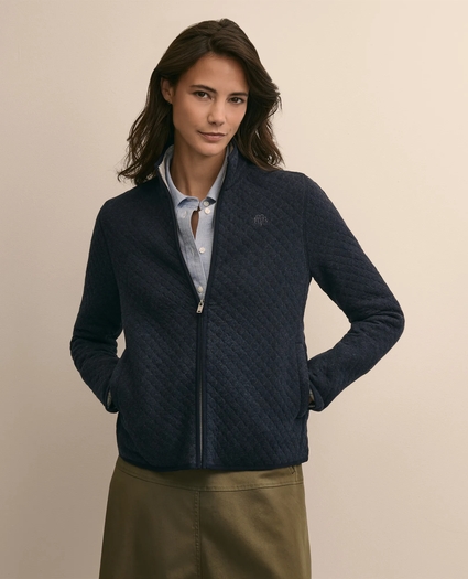 Cotton-Blend Quilted Zip Jacket, image 1