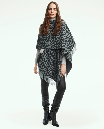 Wool Cashmere Animal Print Ruana, image 1