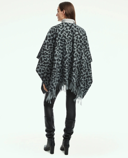 Wool Cashmere Animal Print Ruana, image 2