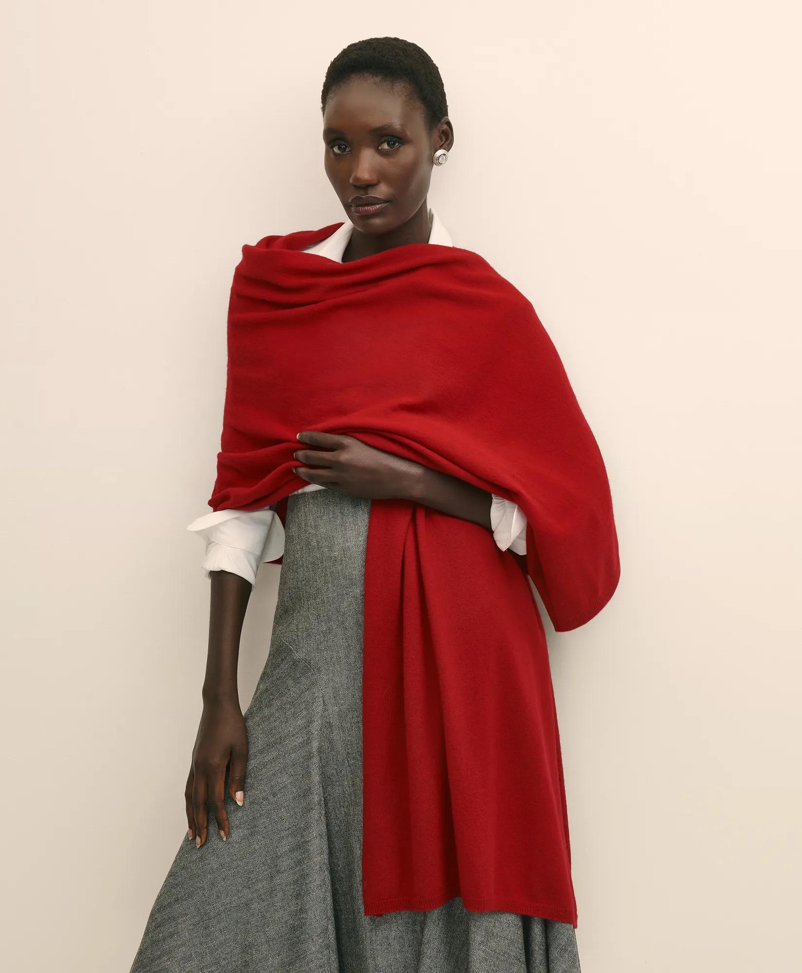 Cashmere 2-Ply Wrap Scarf, image 2