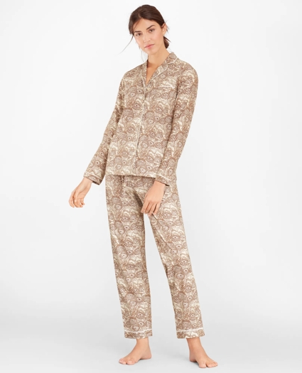 Floral-Print Supima® Cotton Poplin Pajama Set, image 1