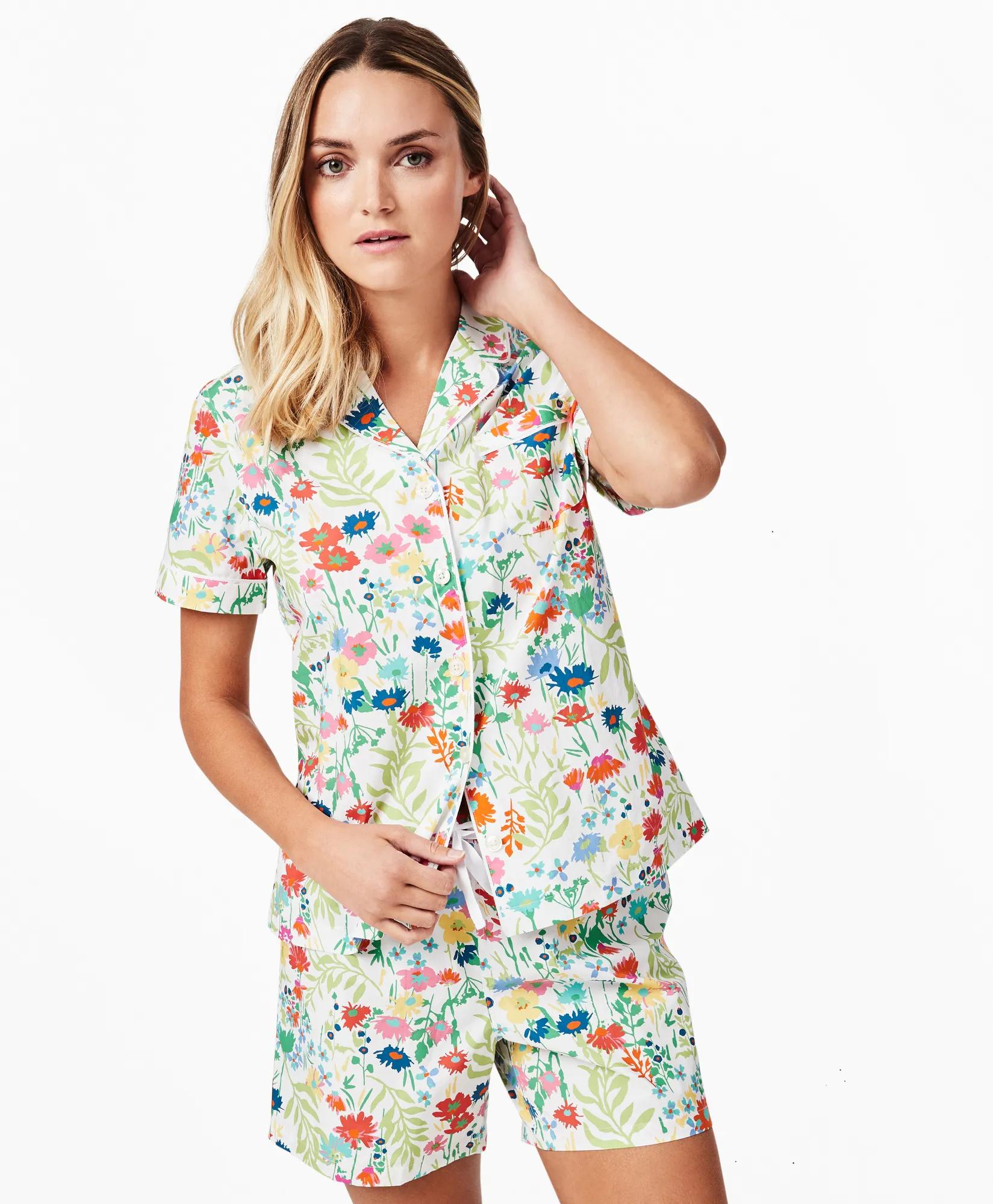 Floral-Print Supima&reg; Cotton Poplin Pajama Set, image 1