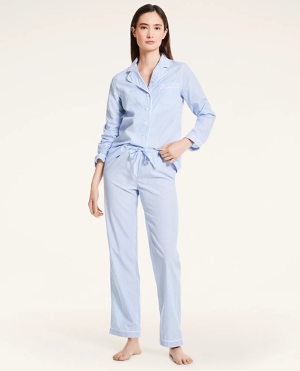Striped Supima® Cotton Poplin Pajama Set, image 1