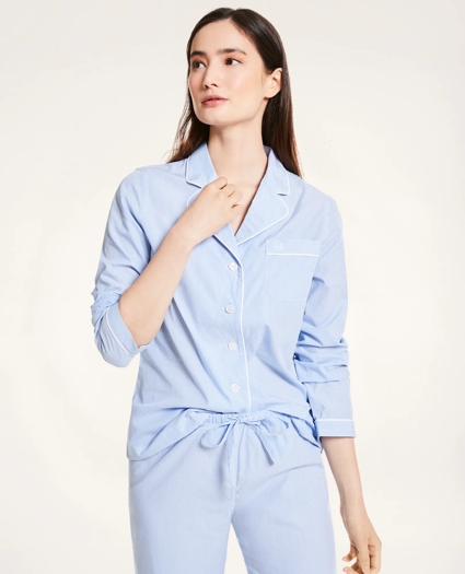 Striped Supima® Cotton Poplin Pajama Set, image 2