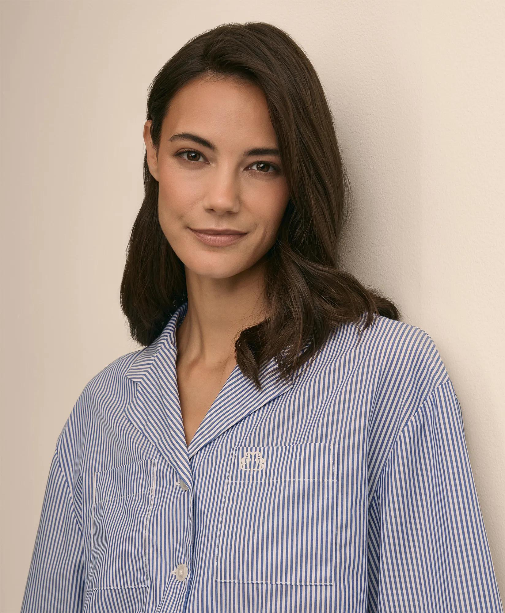 Cotton Cropped Striped Pajamas, image 2