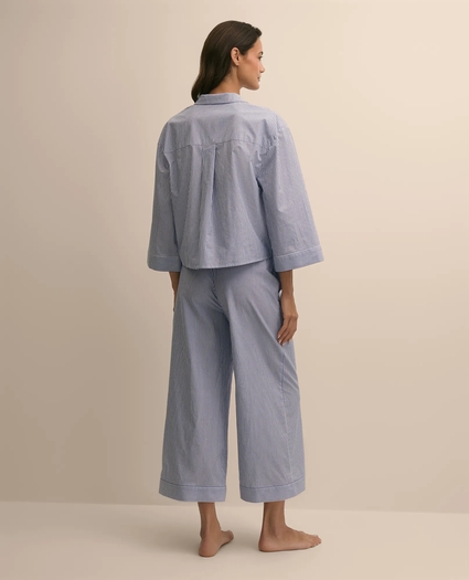 Cotton Cropped Striped Pajamas, image 3