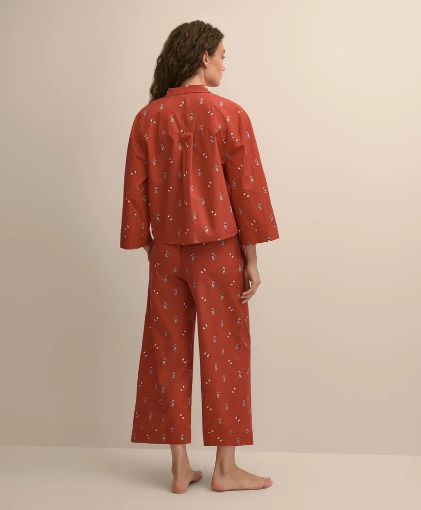 Cotton Cropped Dog-Pattern Pajamas, image 3