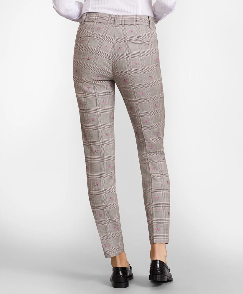Floral Plaid Jacquard Ankle Pants, image 3