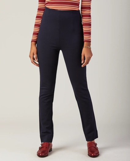 High-Waist Ponte Knit Ankle Pants, image 1