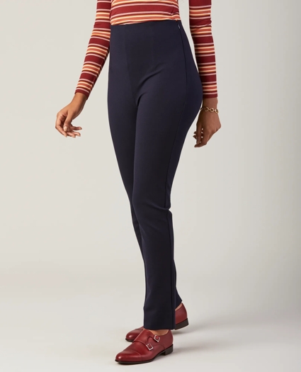High-Waist Ponte Knit Ankle Pants, image 2