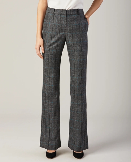 Glen Plaid Wool-Cashmere Pants, image 1