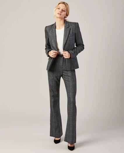 Glen Plaid Wool-Cashmere Pants, image 2