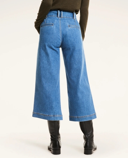 Denim Cropped Culotte, image 3