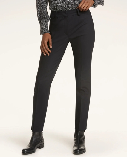 Stretch Cotton Straight Leg Trousers, image 1