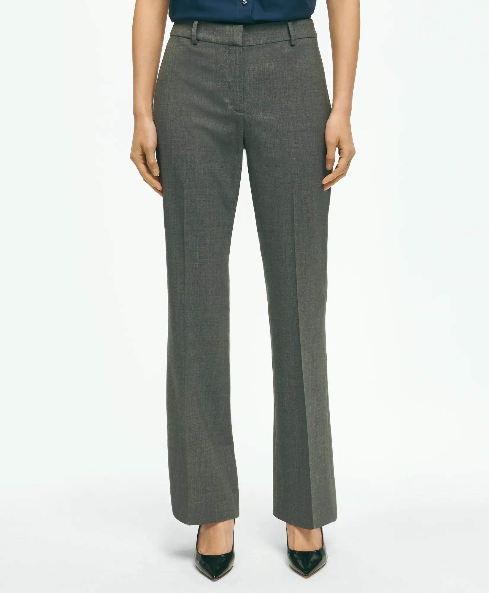 The Essentials Stretch Wool Flare Leg Trousers