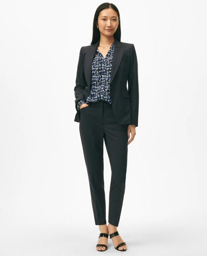 The Essentials Brooks Brothers Stretch Wool Slim Crop Pants