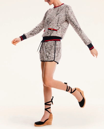 Boucle Knit Drawstring Shorts, image 2