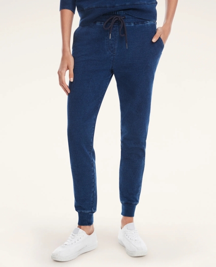 Cotton Terry Indigo Joggers, image 1
