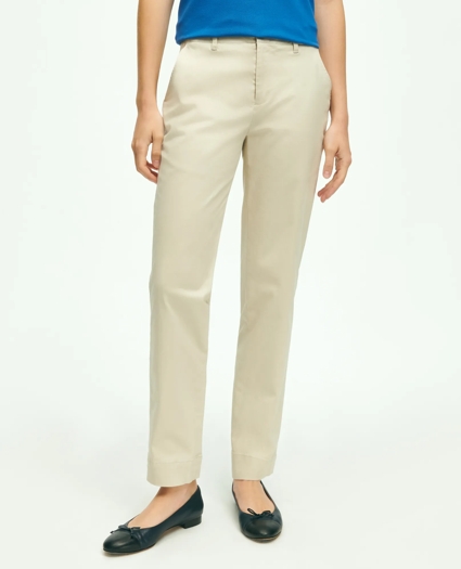 Garment Washed Stretch Cotton Chinos, image 1