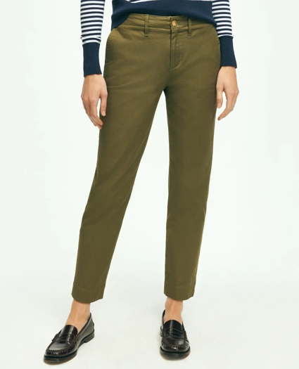 Garment Washed Stretch Cotton Chinos, image 1