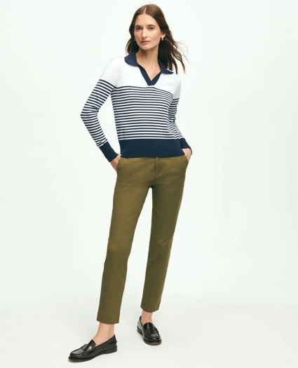 Garment Washed Stretch Cotton Chinos, image 2