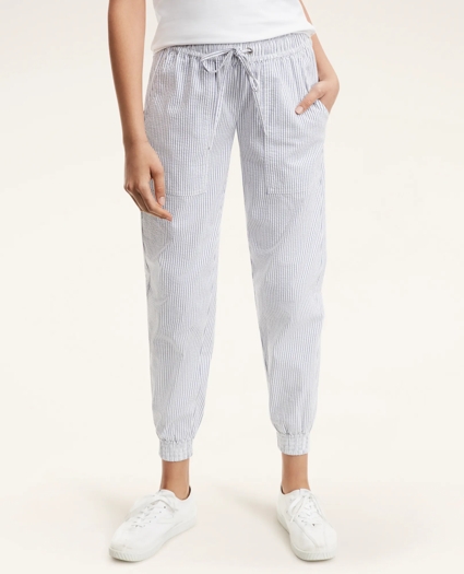 Stretch Cotton Seersucker Joggers, image 1