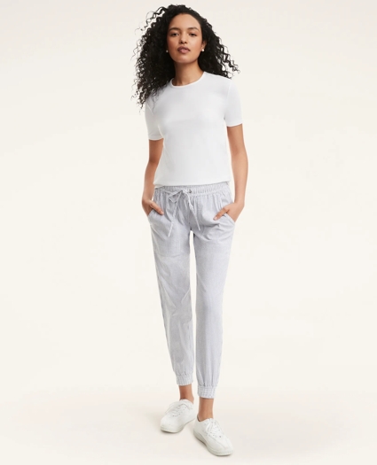 Stretch Cotton Seersucker Joggers, image 2